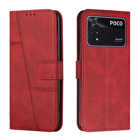 Handytasche Stand Schutzhülle Flip Leder Hülle Y01X für Xiaomi Poco M4 Pro 4G Rot