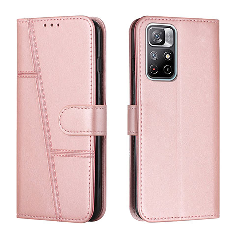 Handytasche Stand Schutzhülle Flip Leder Hülle Y01X für Xiaomi Poco M4 Pro 5G Rosegold