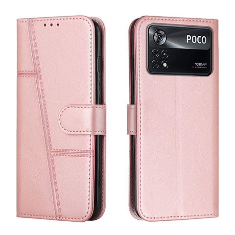 Handytasche Stand Schutzhülle Flip Leder Hülle Y01X für Xiaomi Poco X4 Pro 5G Rosegold