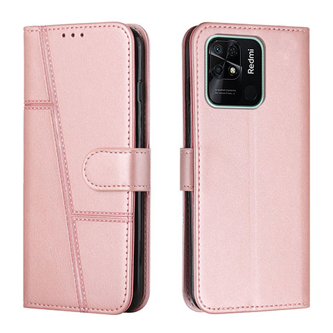 Handytasche Stand Schutzhülle Flip Leder Hülle Y01X für Xiaomi Redmi 10 India Rosegold