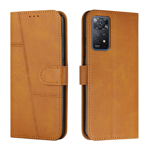 Handytasche Stand Schutzhülle Flip Leder Hülle Y01X für Xiaomi Redmi Note 11 Pro 4G Hellbraun