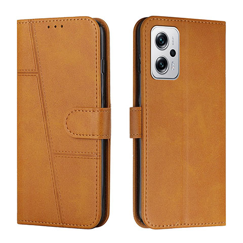 Handytasche Stand Schutzhülle Flip Leder Hülle Y01X für Xiaomi Redmi Note 11T Pro 5G Hellbraun