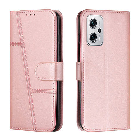 Handytasche Stand Schutzhülle Flip Leder Hülle Y01X für Xiaomi Redmi Note 11T Pro 5G Rosegold