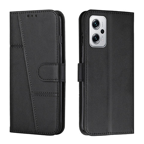 Handytasche Stand Schutzhülle Flip Leder Hülle Y01X für Xiaomi Redmi Note 11T Pro 5G Schwarz