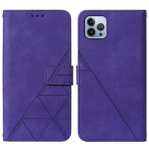 Handytasche Stand Schutzhülle Flip Leder Hülle Y02B für Apple iPhone 13 Pro Max Violett