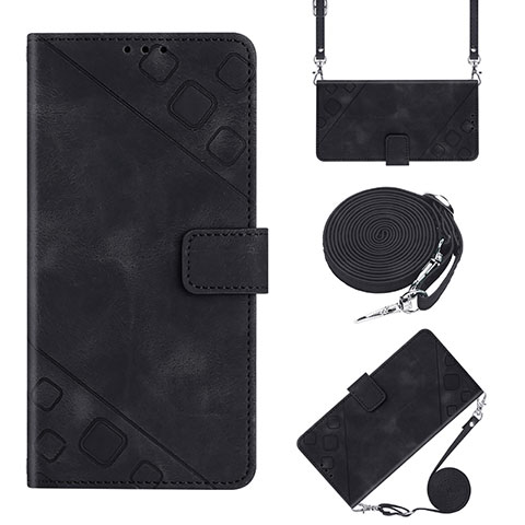 Handytasche Stand Schutzhülle Flip Leder Hülle Y02B für Huawei Enjoy 50 Schwarz