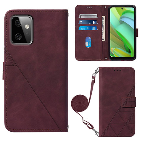 Handytasche Stand Schutzhülle Flip Leder Hülle Y02B für Motorola Moto G Power 5G (2023) Fuchsie