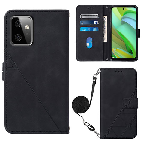 Handytasche Stand Schutzhülle Flip Leder Hülle Y02B für Motorola Moto G Power 5G (2023) Schwarz