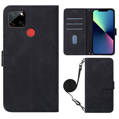 Handytasche Stand Schutzhülle Flip Leder Hülle Y02B für Realme 7i RMX2193 Schwarz