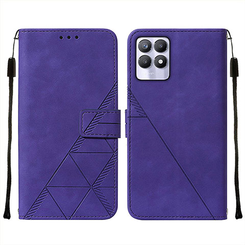 Handytasche Stand Schutzhülle Flip Leder Hülle Y02B für Realme 8i Violett