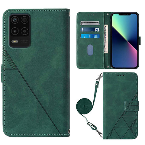 Handytasche Stand Schutzhülle Flip Leder Hülle Y02B für Realme 8s 5G Grün