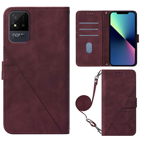 Handytasche Stand Schutzhülle Flip Leder Hülle Y02B für Realme C11 (2021) Rot