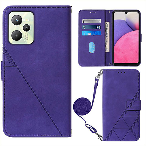 Handytasche Stand Schutzhülle Flip Leder Hülle Y02B für Realme C35 Violett