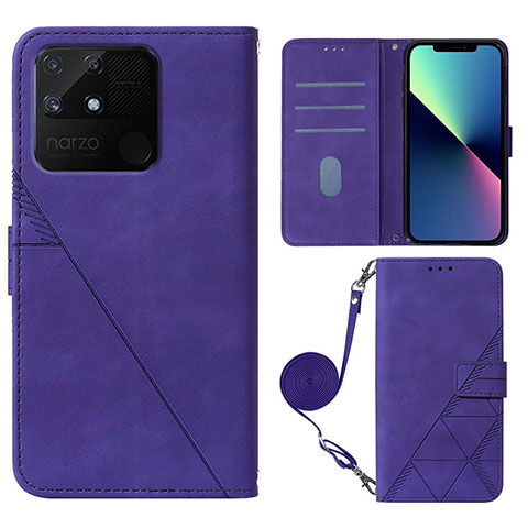 Handytasche Stand Schutzhülle Flip Leder Hülle Y02B für Realme Narzo 50A Violett