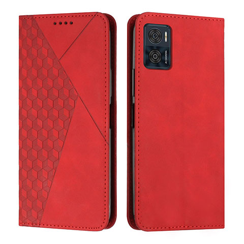 Handytasche Stand Schutzhülle Flip Leder Hülle Y02X für Motorola Moto E22i Rot