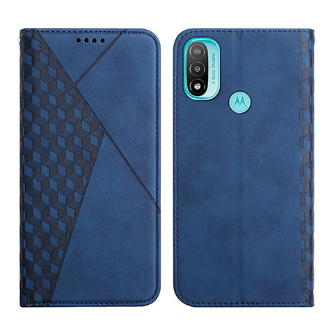 Handytasche Stand Schutzhülle Flip Leder Hülle Y02X für Motorola Moto E30 Blau