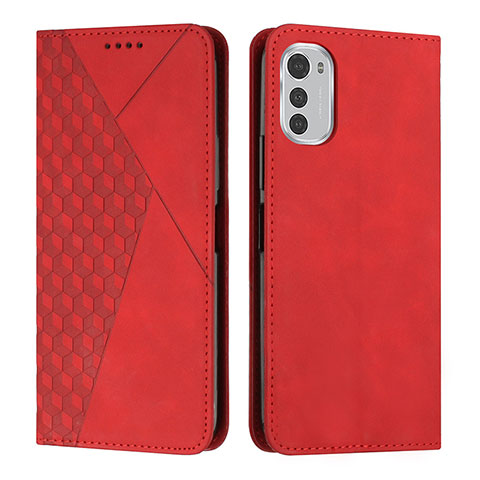 Handytasche Stand Schutzhülle Flip Leder Hülle Y02X für Motorola Moto E32s Rot