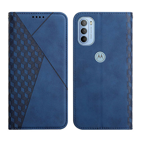 Handytasche Stand Schutzhülle Flip Leder Hülle Y02X für Motorola Moto G31 Blau