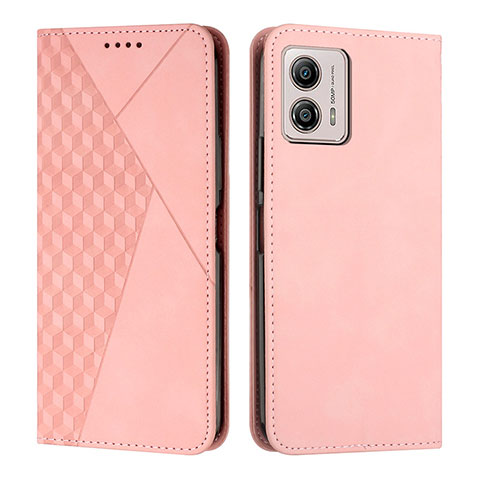 Handytasche Stand Schutzhülle Flip Leder Hülle Y02X für Motorola Moto G53j 5G Rosegold