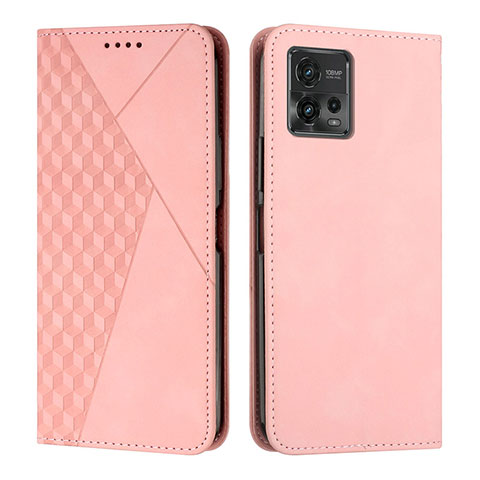 Handytasche Stand Schutzhülle Flip Leder Hülle Y02X für Motorola Moto G72 Rosegold