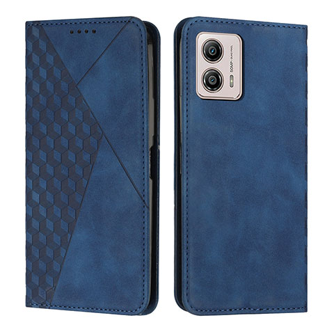 Handytasche Stand Schutzhülle Flip Leder Hülle Y02X für Motorola Moto G73 5G Blau