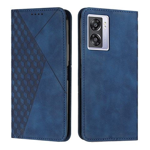 Handytasche Stand Schutzhülle Flip Leder Hülle Y02X für Oppo A56S 5G Blau