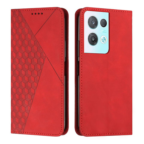 Handytasche Stand Schutzhülle Flip Leder Hülle Y02X für Oppo Reno8 Pro 5G Rot