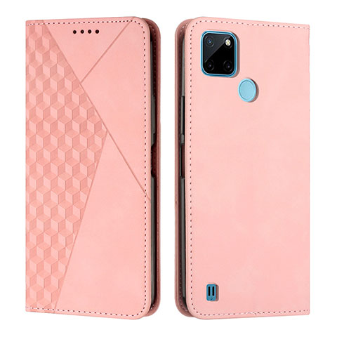 Handytasche Stand Schutzhülle Flip Leder Hülle Y02X für Realme C21Y Rosegold