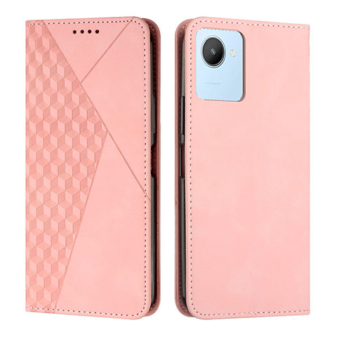 Handytasche Stand Schutzhülle Flip Leder Hülle Y02X für Realme C30 Rosegold