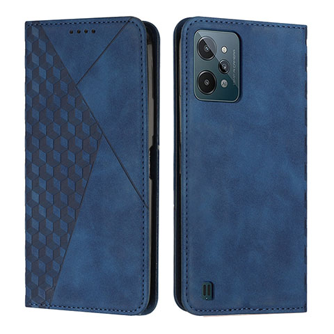 Handytasche Stand Schutzhülle Flip Leder Hülle Y02X für Realme C31 Blau