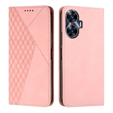 Handytasche Stand Schutzhülle Flip Leder Hülle Y02X für Realme Narzo N55 Rosegold