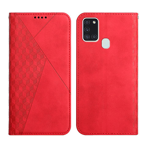 Handytasche Stand Schutzhülle Flip Leder Hülle Y02X für Samsung Galaxy A21s Rot