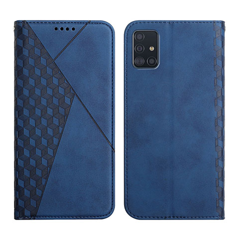 Handytasche Stand Schutzhülle Flip Leder Hülle Y02X für Samsung Galaxy A71 4G A715 Blau