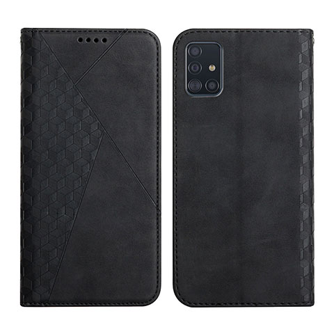 Handytasche Stand Schutzhülle Flip Leder Hülle Y02X für Samsung Galaxy A71 5G Schwarz