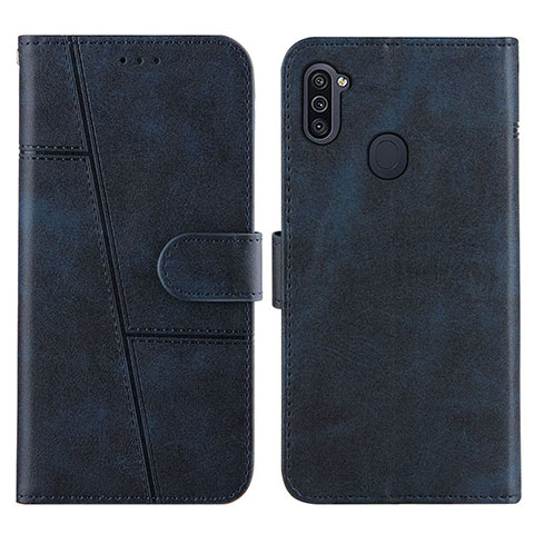 Handytasche Stand Schutzhülle Flip Leder Hülle Y02X für Samsung Galaxy M11 Blau