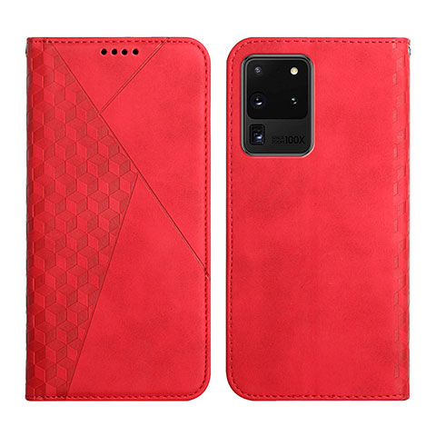 Handytasche Stand Schutzhülle Flip Leder Hülle Y02X für Samsung Galaxy S20 Ultra 5G Rot