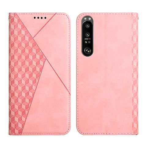 Handytasche Stand Schutzhülle Flip Leder Hülle Y02X für Sony Xperia 1 III Rosegold