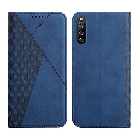 Handytasche Stand Schutzhülle Flip Leder Hülle Y02X für Sony Xperia 10 III SOG04 Blau