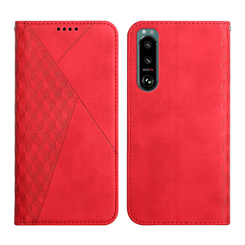 Handytasche Stand Schutzhülle Flip Leder Hülle Y02X für Sony Xperia 5 III Rot