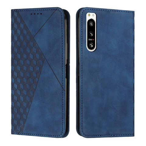 Handytasche Stand Schutzhülle Flip Leder Hülle Y02X für Sony Xperia 5 IV Blau