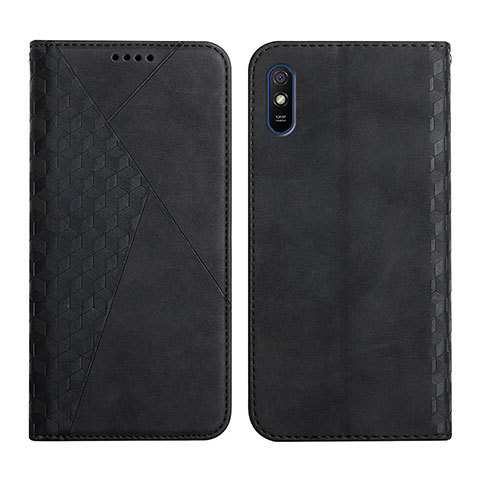 Handytasche Stand Schutzhülle Flip Leder Hülle Y02X für Xiaomi Redmi 9AT Schwarz