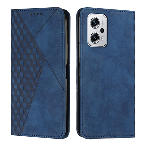 Handytasche Stand Schutzhülle Flip Leder Hülle Y02X für Xiaomi Redmi Note 12T Pro 5G Blau