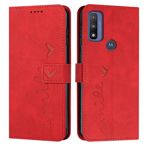 Handytasche Stand Schutzhülle Flip Leder Hülle Y03X für Motorola Moto G Pure Rot