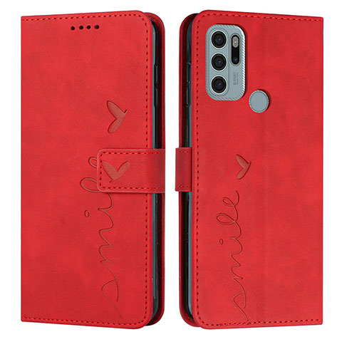 Handytasche Stand Schutzhülle Flip Leder Hülle Y03X für Motorola Moto G60s Rot