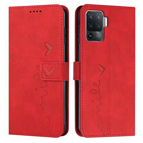 Handytasche Stand Schutzhülle Flip Leder Hülle Y03X für Oppo A94 4G Rot