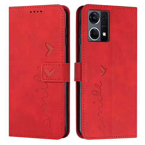 Handytasche Stand Schutzhülle Flip Leder Hülle Y03X für Oppo F21 Pro 4G Rot