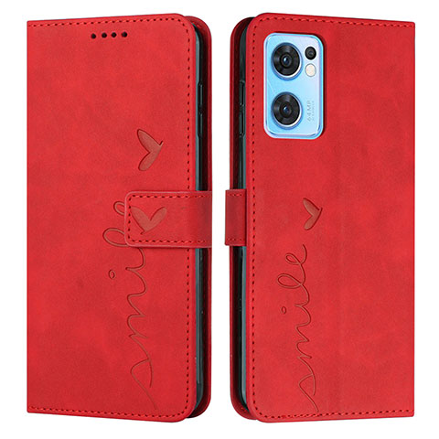 Handytasche Stand Schutzhülle Flip Leder Hülle Y03X für Oppo Reno7 5G Rot