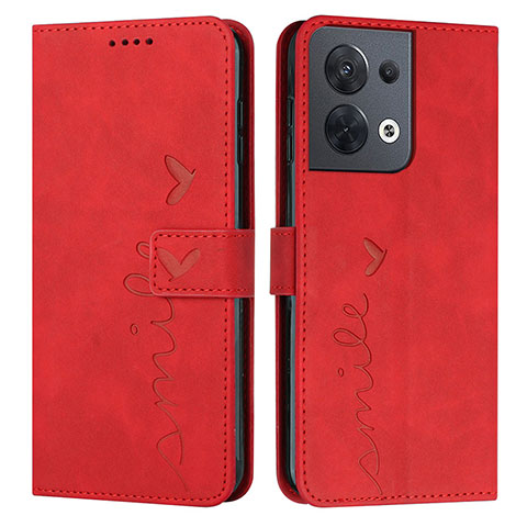 Handytasche Stand Schutzhülle Flip Leder Hülle Y03X für Oppo Reno8 5G Rot