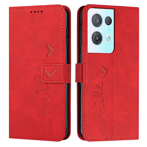 Handytasche Stand Schutzhülle Flip Leder Hülle Y03X für Oppo Reno8 Pro 5G Rot