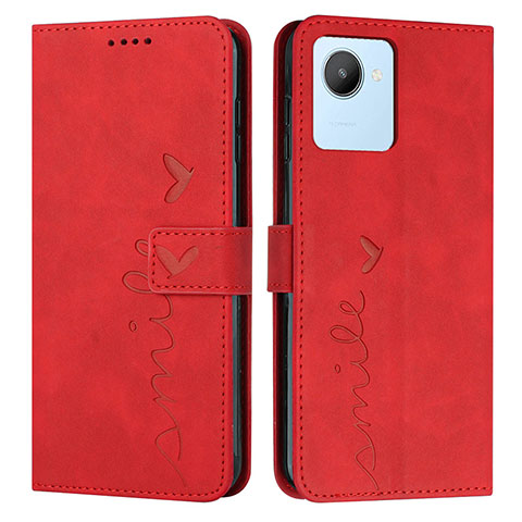 Handytasche Stand Schutzhülle Flip Leder Hülle Y03X für Realme C30 Rot